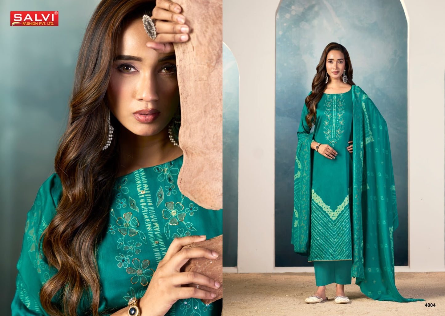 Sindoor Plus Vol 4 Salvi Fashion Jam Silk Pant Style Suits Supplier Gujarat