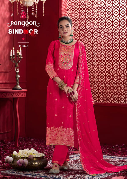 Sindoor Rangoon Pure Dola Readymade Pant Style Suits Wholesale Rate