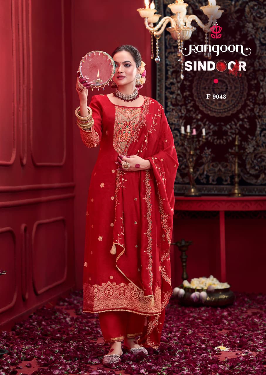Sindoor Rangoon Pure Dola Readymade Pant Style Suits Wholesale Rate
