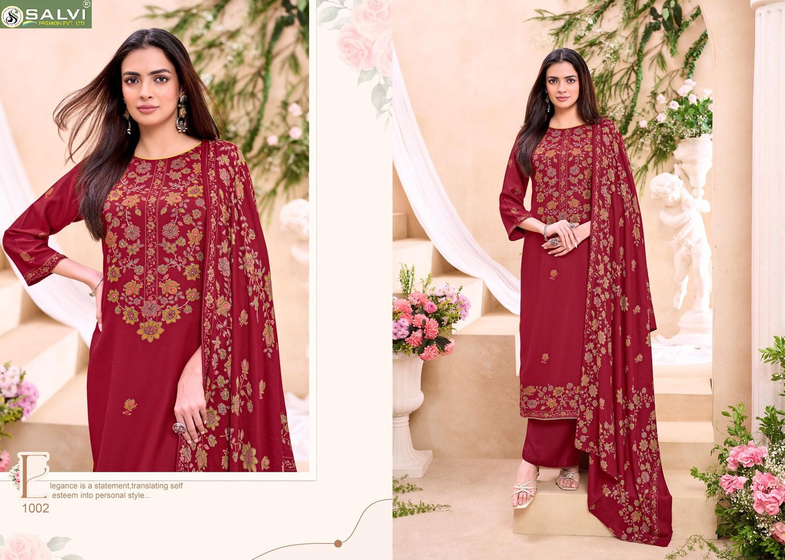 Sindoor Salvi Fashion Pure Viscose Pashmina Suits Wholesale Price