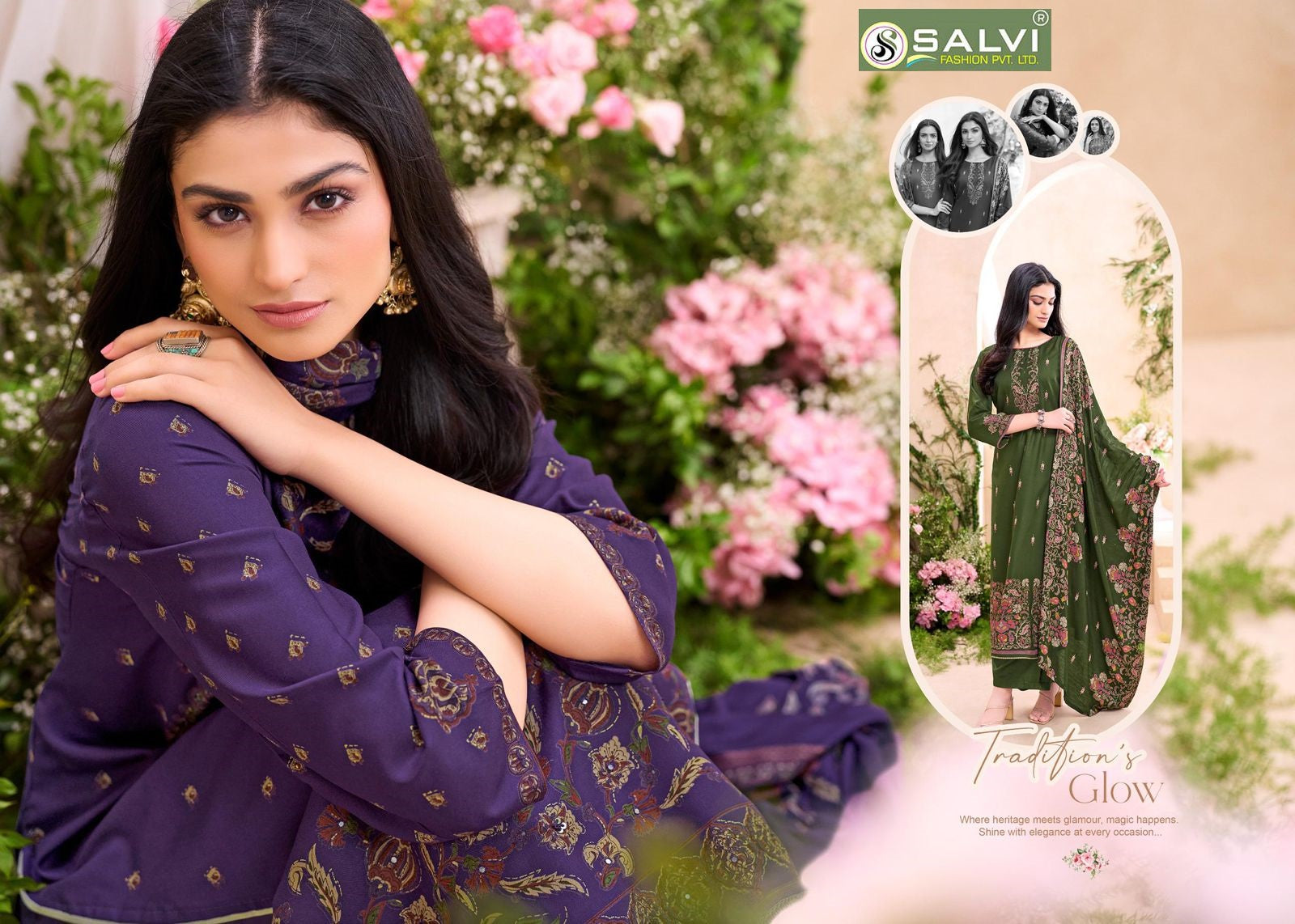 Sindoor Salvi Fashion Pure Viscose Pashmina Suits Wholesale Price