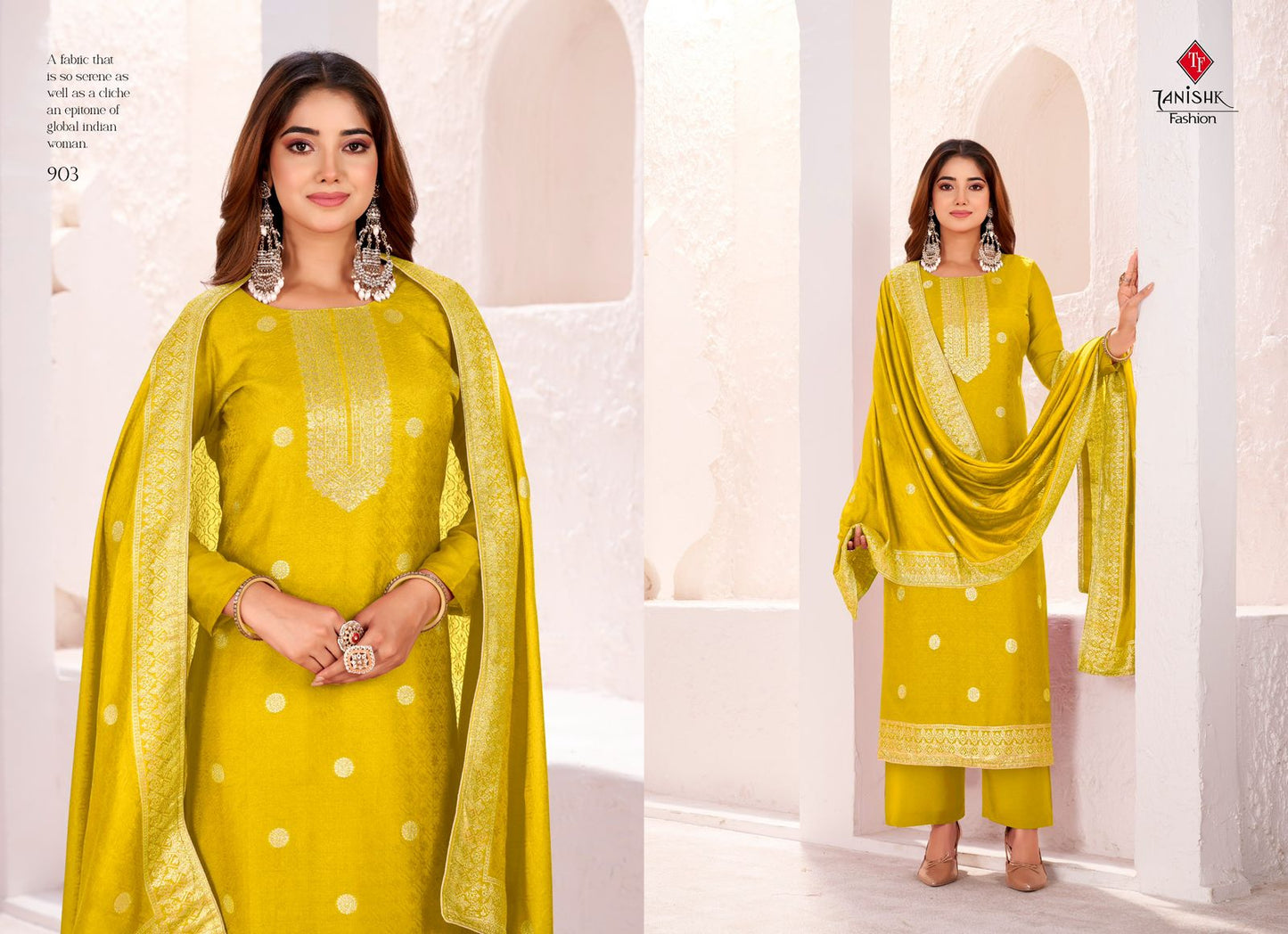 Sindoor Tanishk Fashion Muslin Jacquard Pant Style Suits Manufacturer