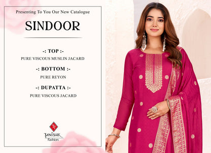 Sindoor Tanishk Fashion Muslin Jacquard Pant Style Suits Manufacturer
