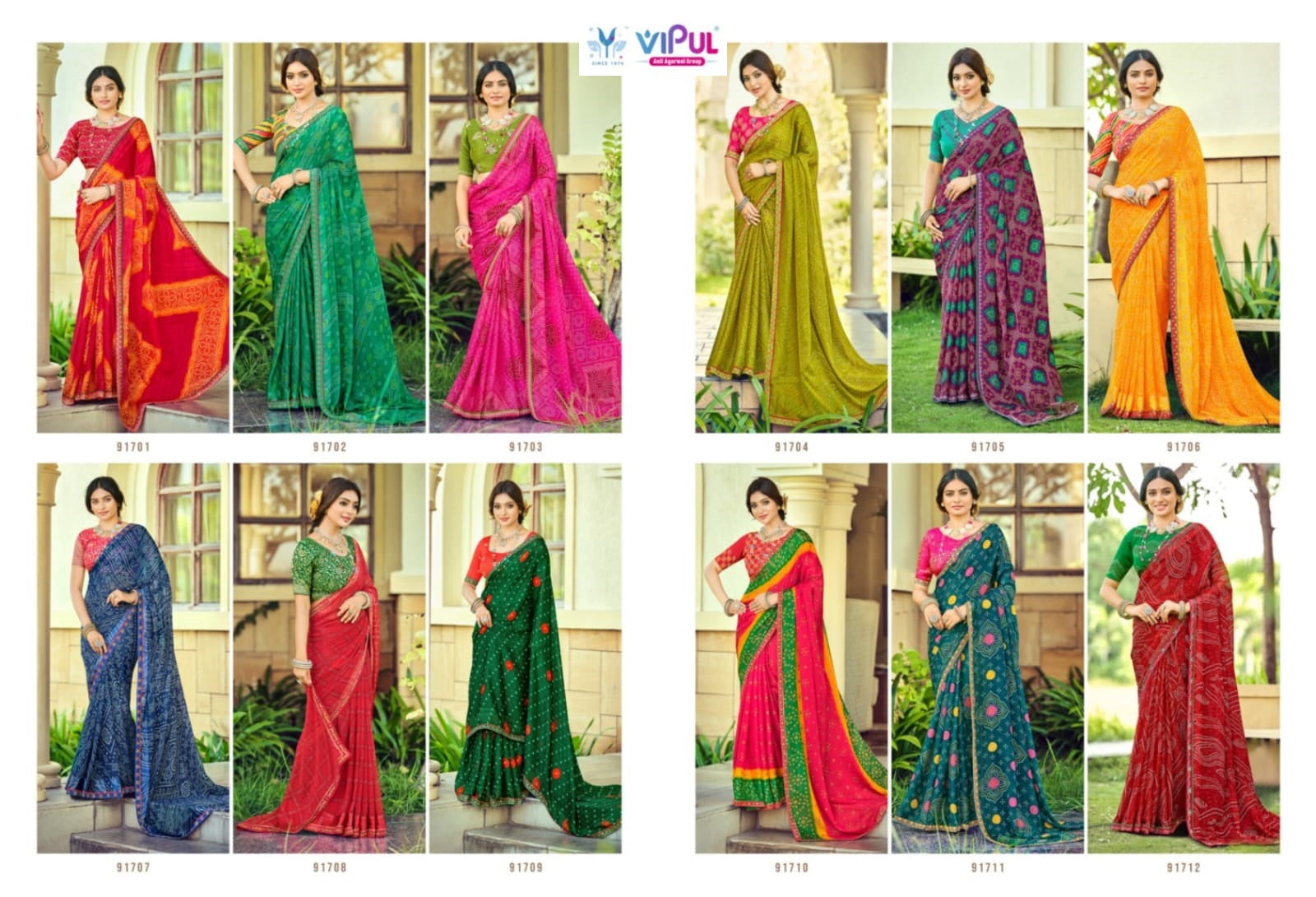 Sindoor Vipul Chiffon Sarees Supplier