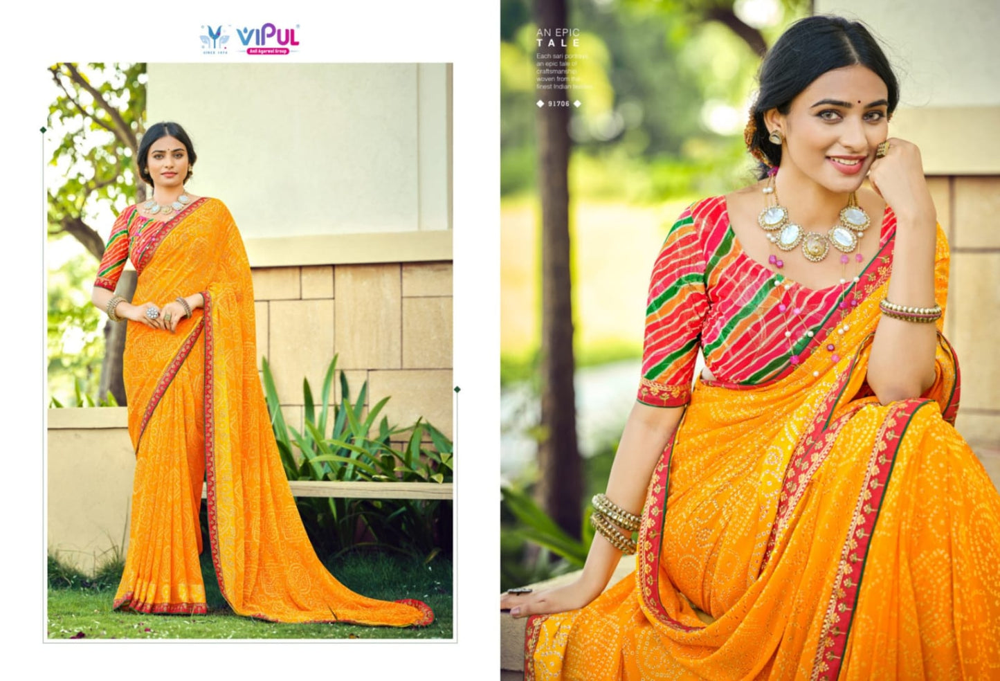 Sindoor Vipul Chiffon Sarees Supplier