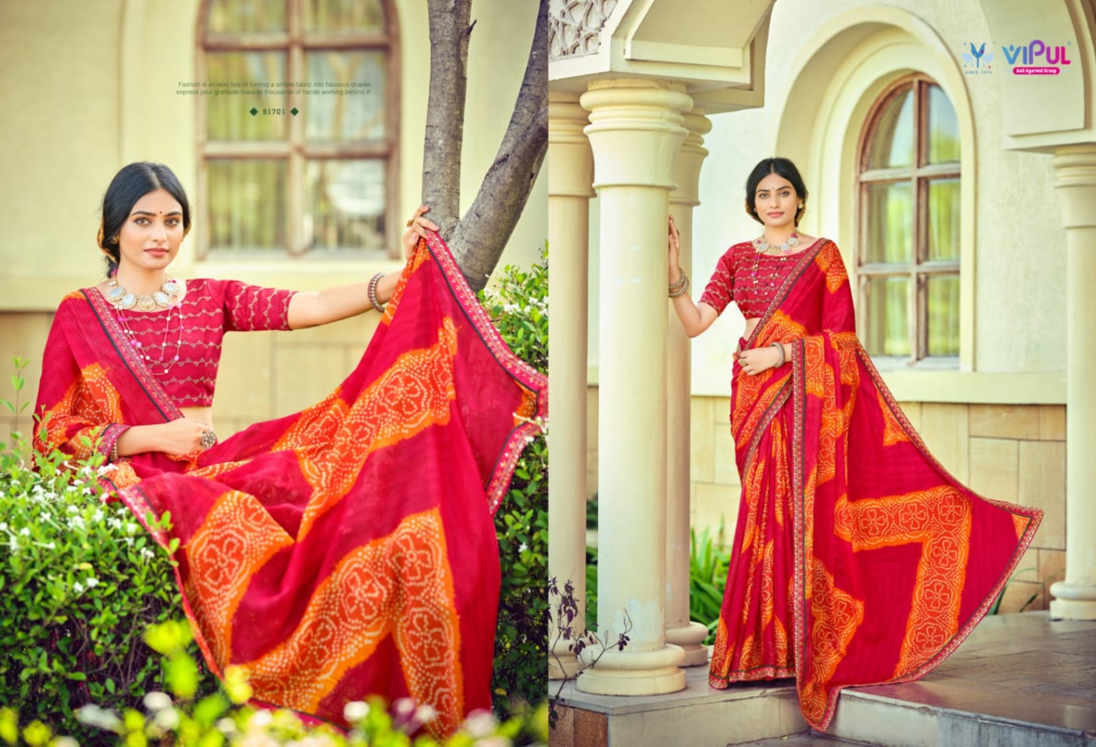 Sindoor Vipul Chiffon Sarees Supplier