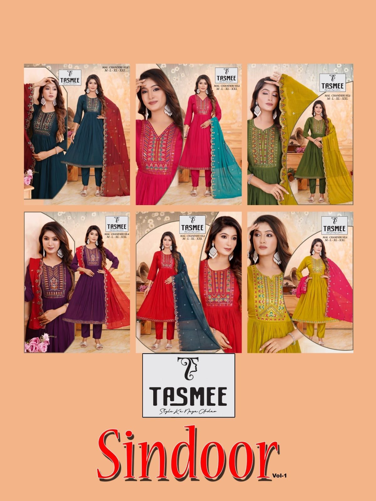 Sindoor Vol 1 Tasmee Chanderi Readymade Pant Style Suits Wholesale Rate
