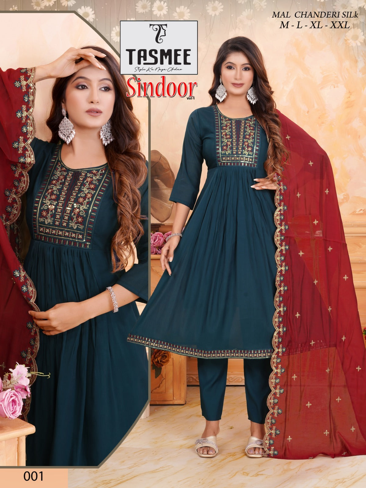 Sindoor Vol 1 Tasmee Chanderi Readymade Pant Style Suits Wholesale Rate
