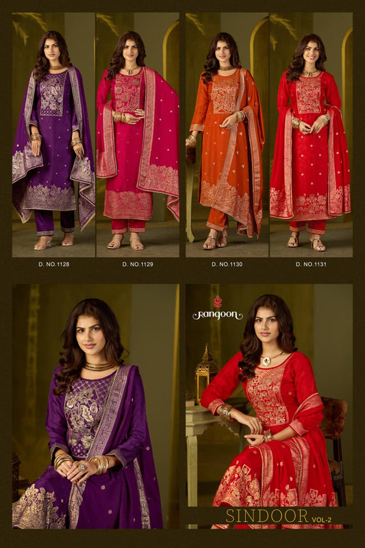 Sindoor Vol 2 Rangoon Russian Dola Readymade Pant Style Suits Exporter India