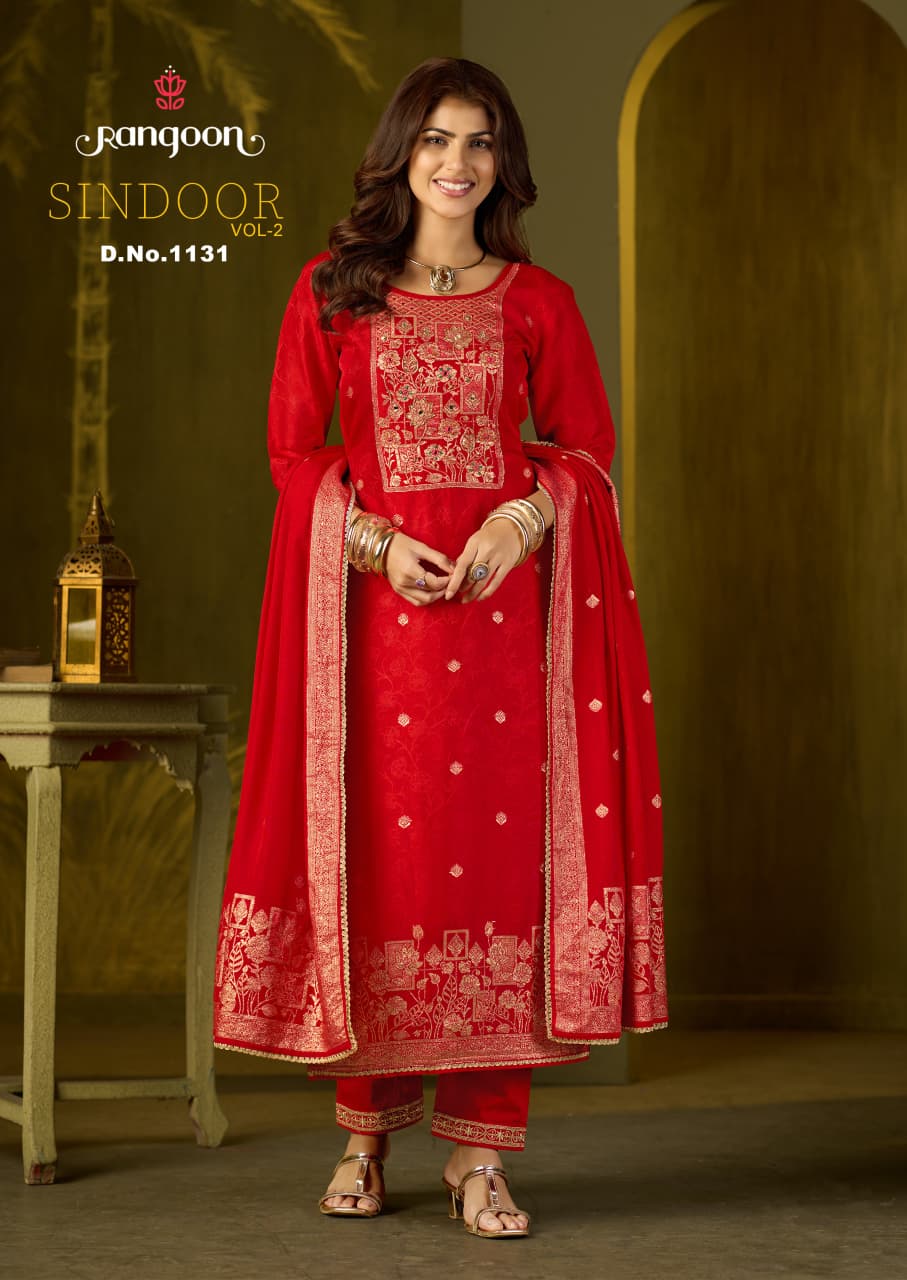 Sindoor Vol 2 Rangoon Russian Dola Readymade Pant Style Suits Exporter India
