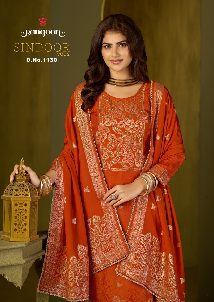 Sindoor Vol 2 Rangoon Russian Dola Readymade Pant Style Suits Exporter India