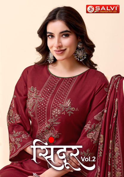 Sindoor Vol 2 Salvi Fashion Pashmina Suits Manufacturer India