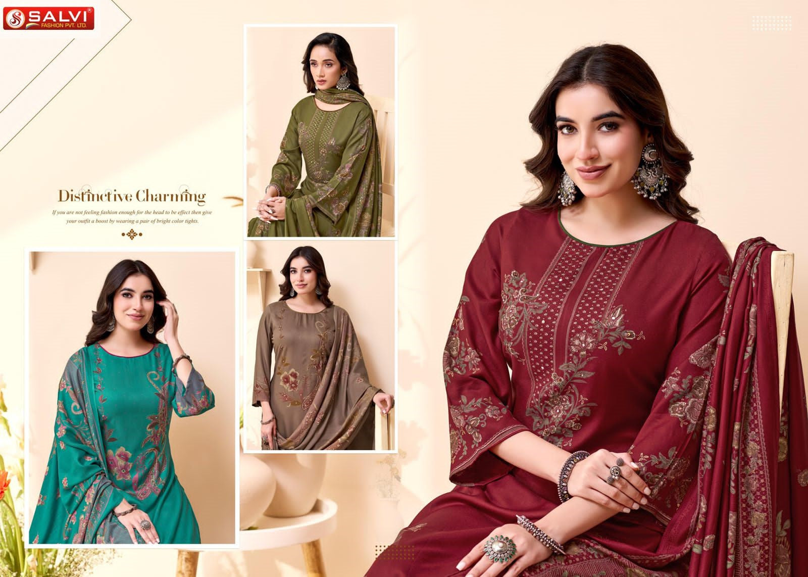 Sindoor Vol 2 Salvi Fashion Pashmina Suits Manufacturer India