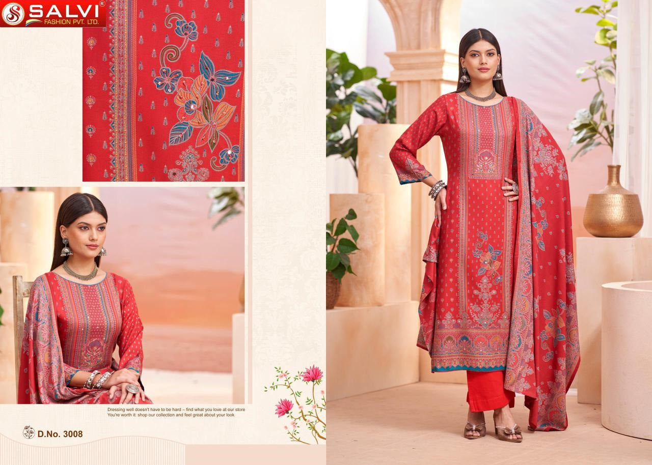 Sindoor Vol 3 Salvi Fashion Pure Viscose Pashmina Suits Wholesaler