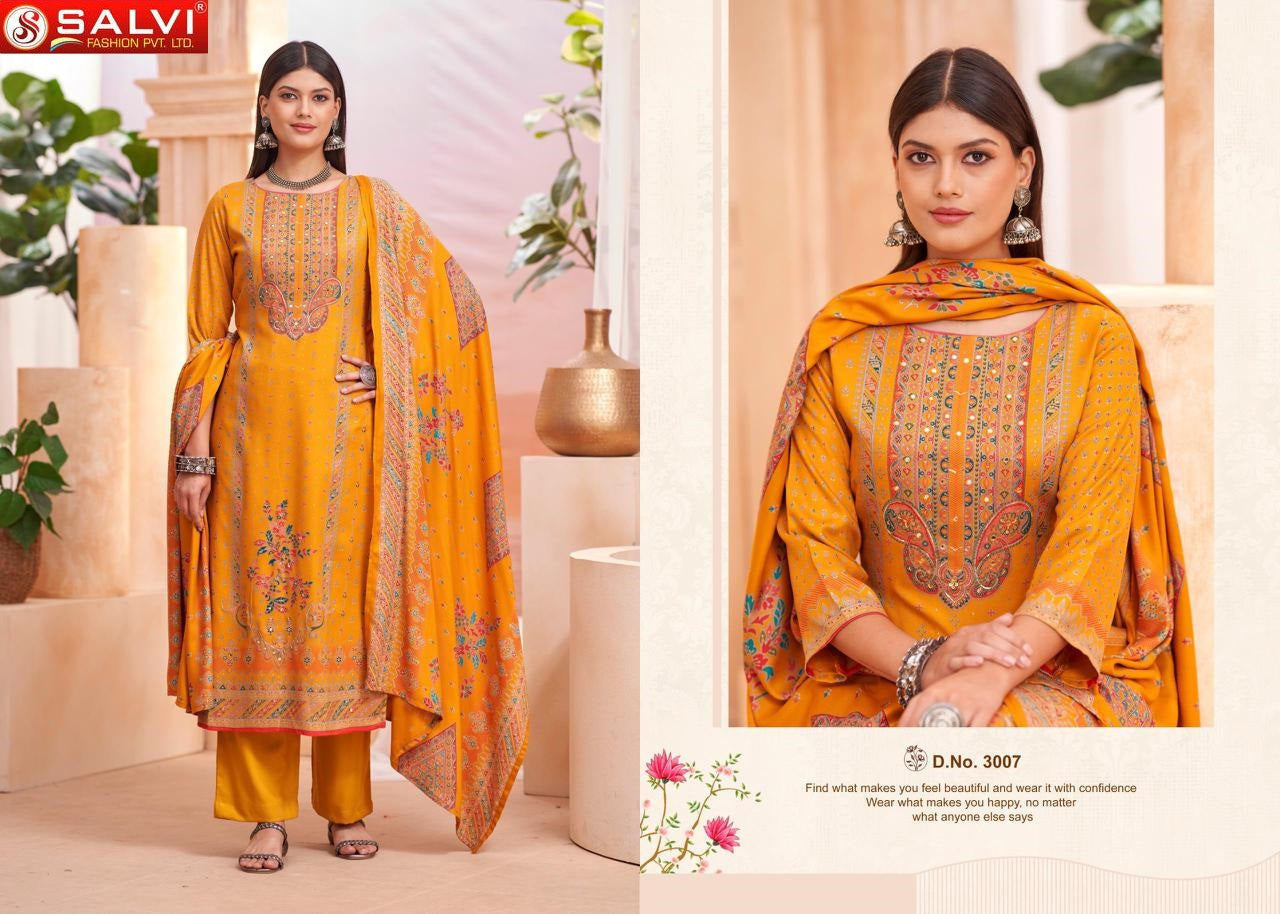 Sindoor Vol 3 Salvi Fashion Pure Viscose Pashmina Suits Wholesaler