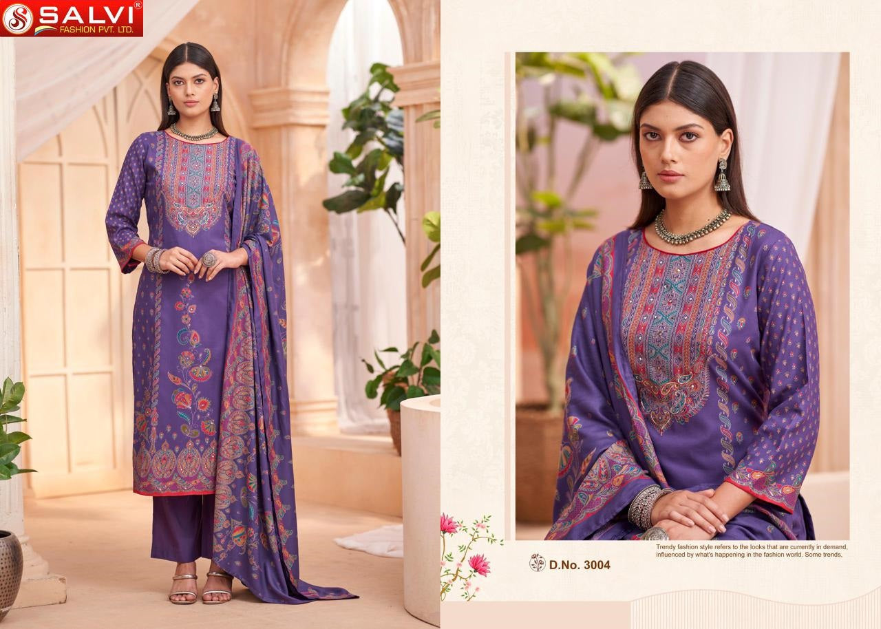 Sindoor Vol 3 Salvi Fashion Pure Viscose Pashmina Suits Wholesaler