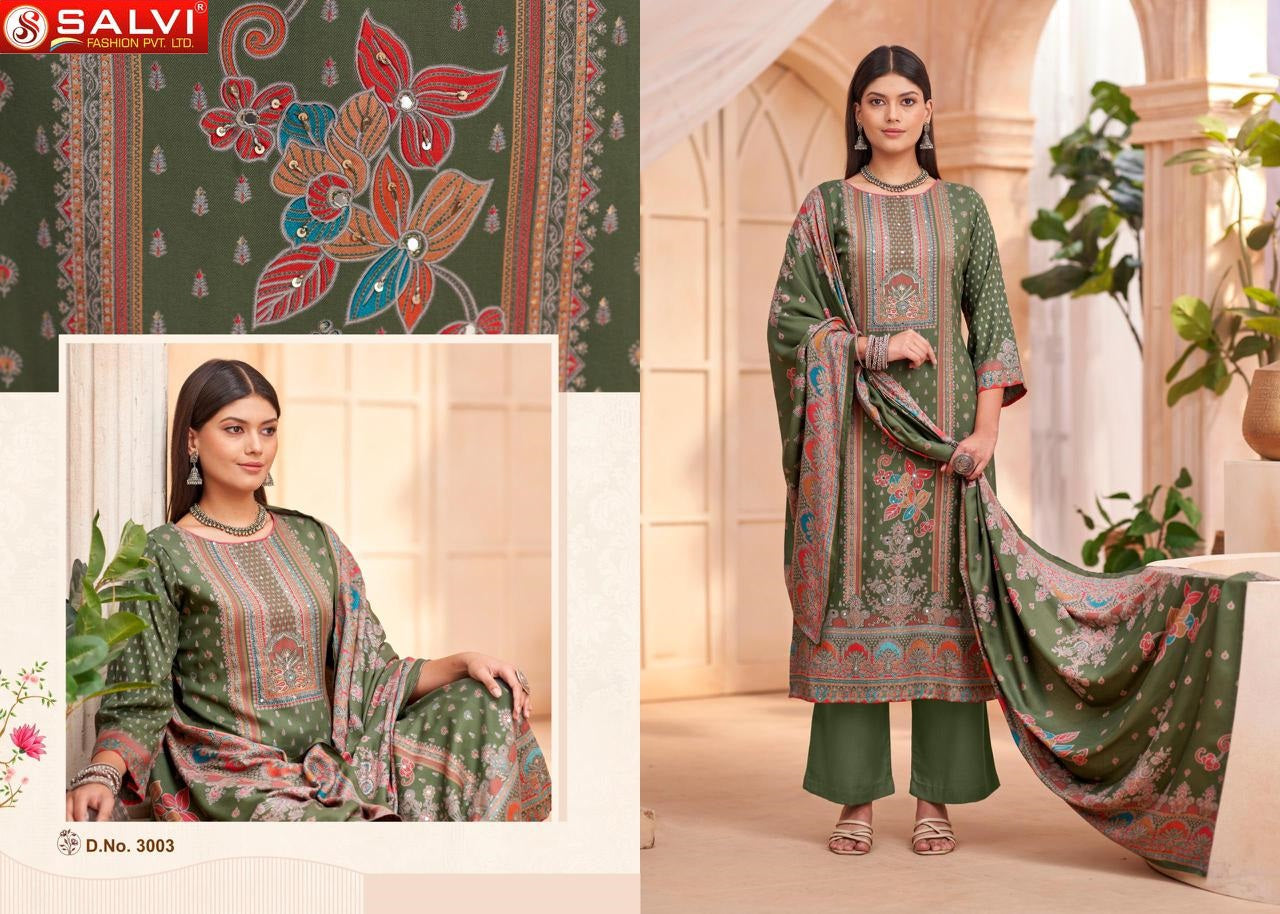 Sindoor Vol 3 Salvi Fashion Pure Viscose Pashmina Suits Wholesaler
