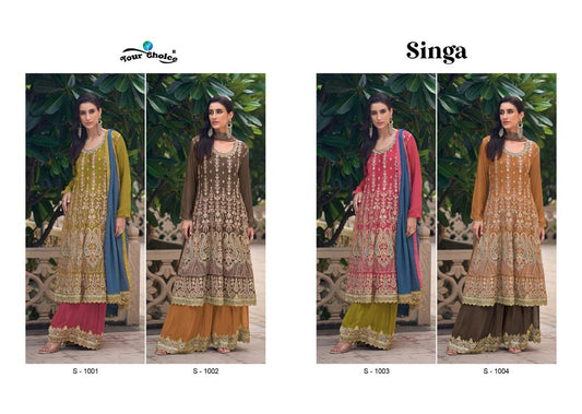 Singa Your Choice Chinon Readymade Sharara Suits Supplier India