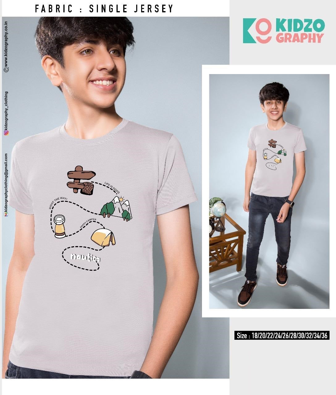 Single Jersey Kidzo Graphy Biowash Boys Tshirt Manufacturer India