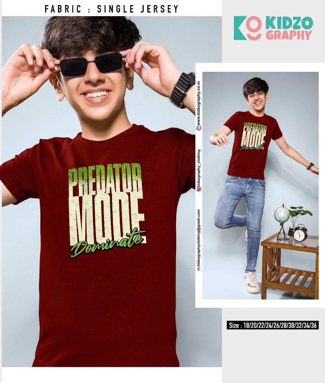 Single Jersey Kidzo Graphy Biowash Boys Tshirt Manufacturer India