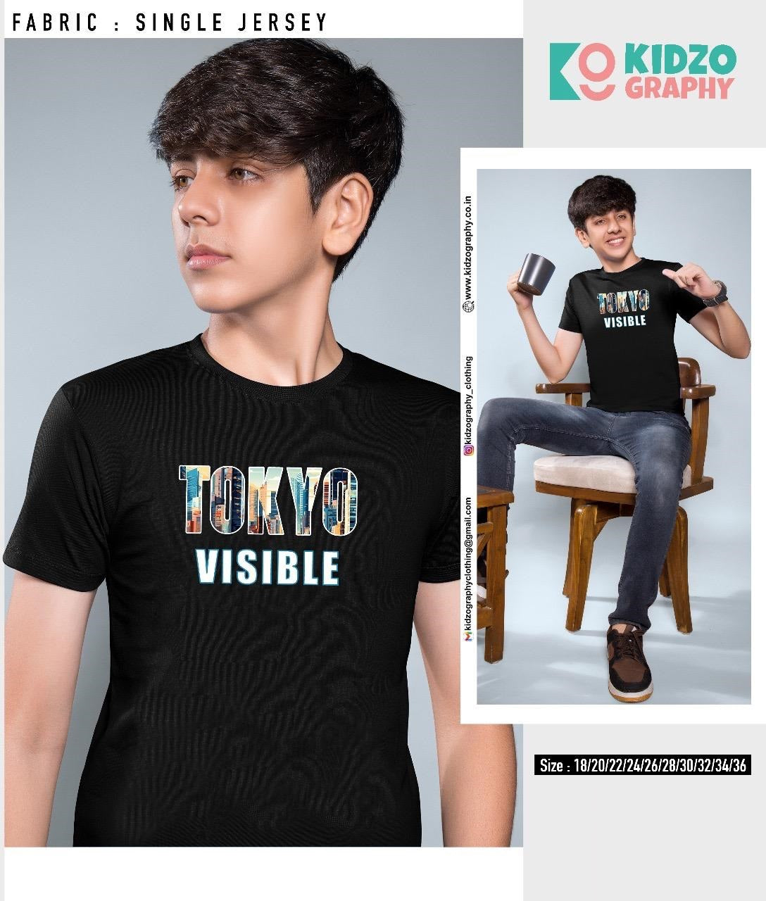 Single Jersey Kidzo Graphy Biowash Boys Tshirt Manufacturer India