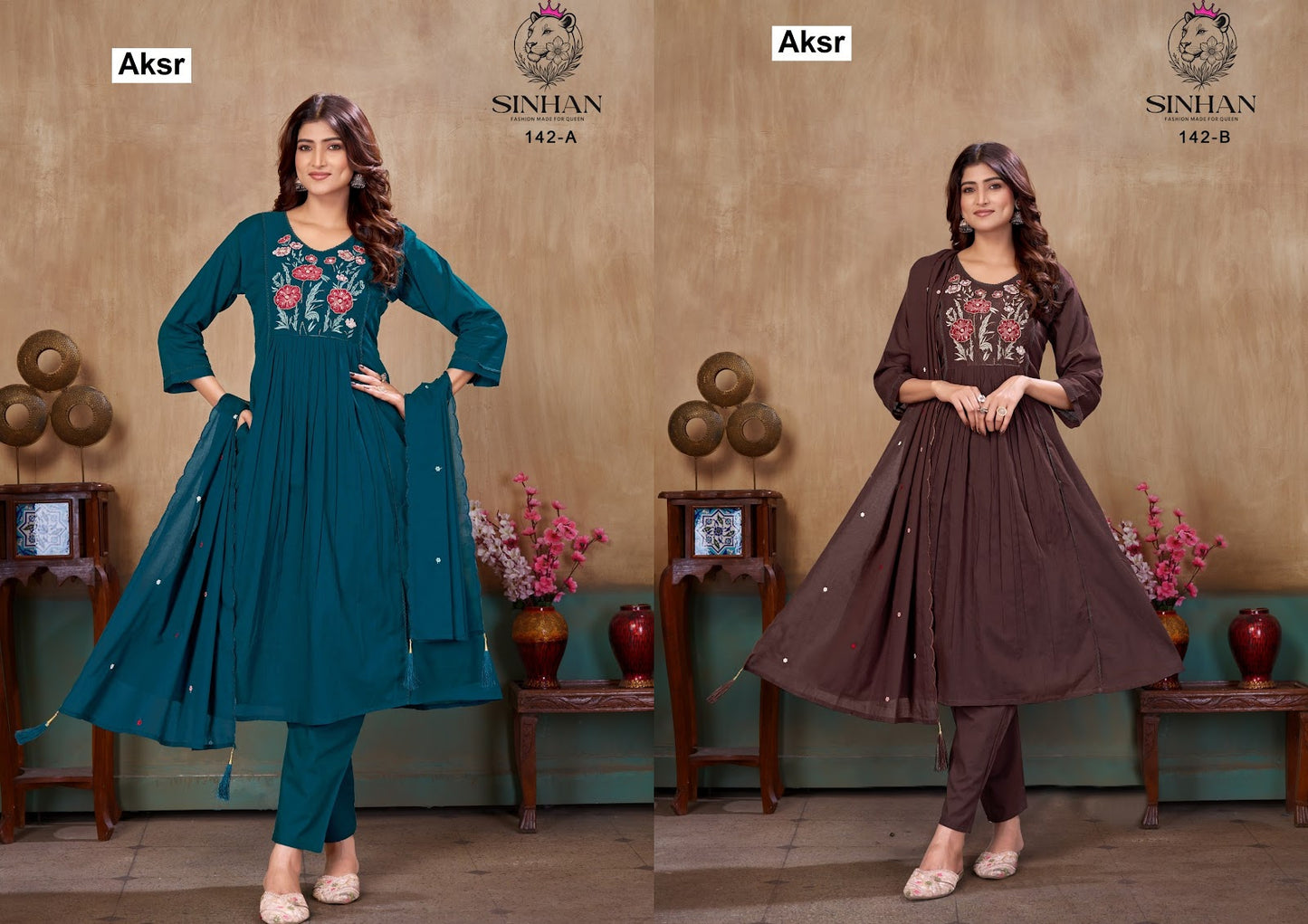 Sinhan 142 Aksr Mul Cotton Readymade Anarkali Suits Manufacturer India