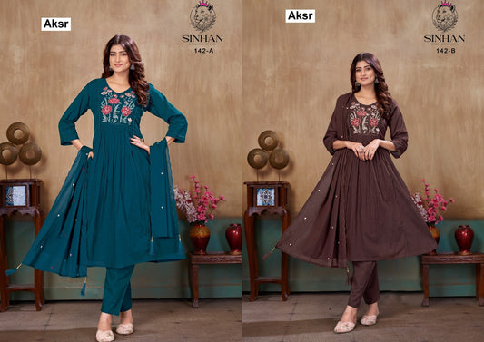 Sinhan 142 Aksr Mul Cotton Readymade Anarkali Suits Manufacturer India