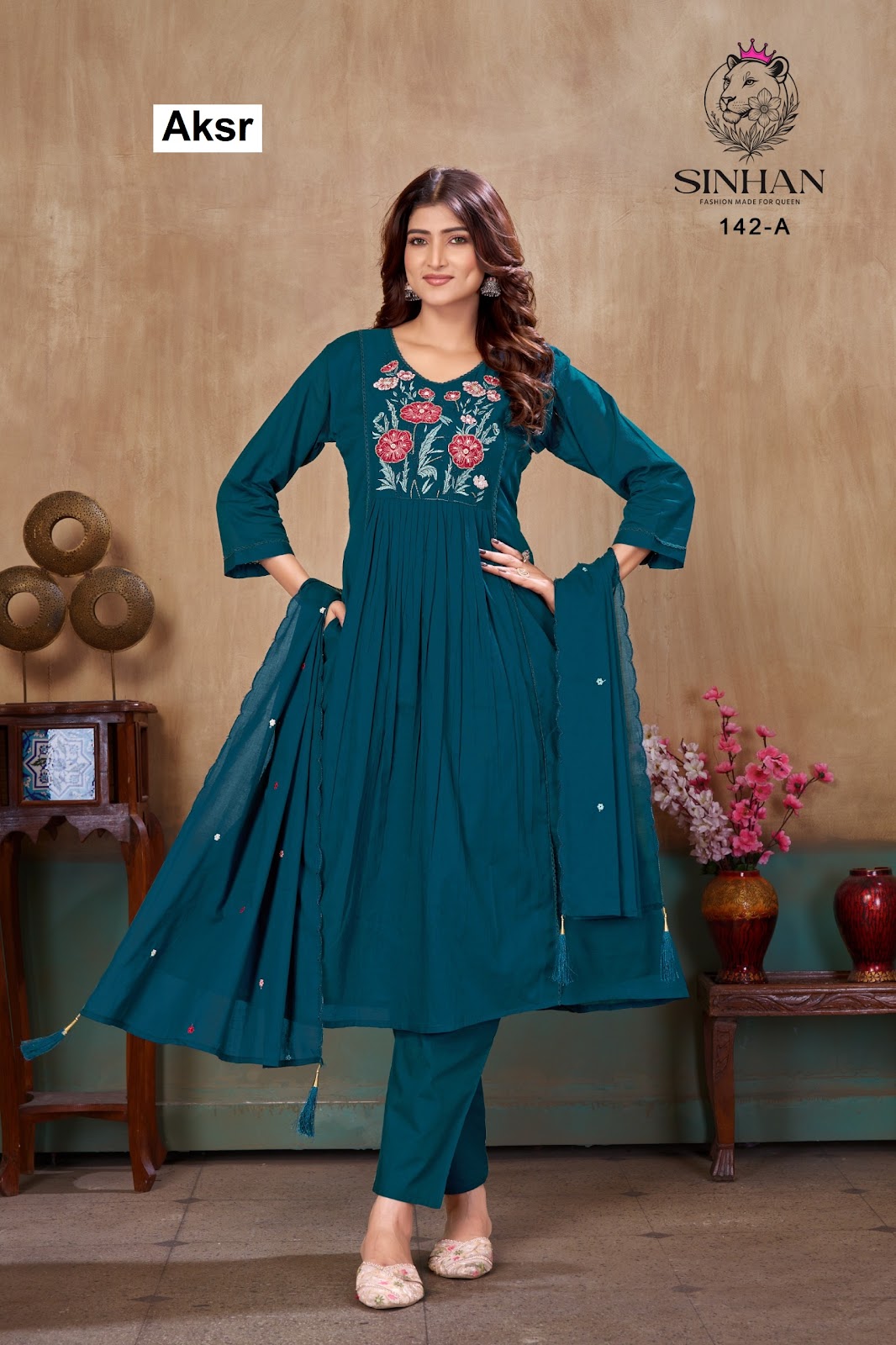 Sinhan 142 Aksr Mul Cotton Readymade Anarkali Suits Manufacturer India