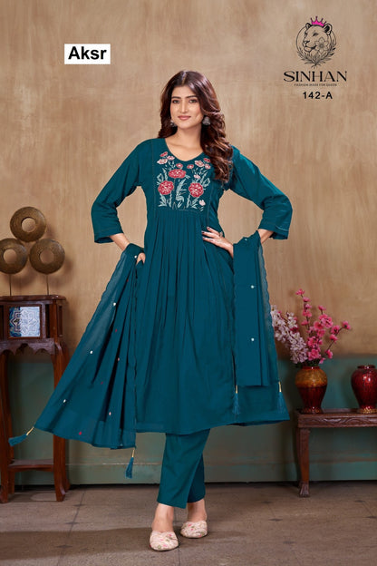 Sinhan 142 Aksr Mul Cotton Readymade Anarkali Suits Manufacturer India