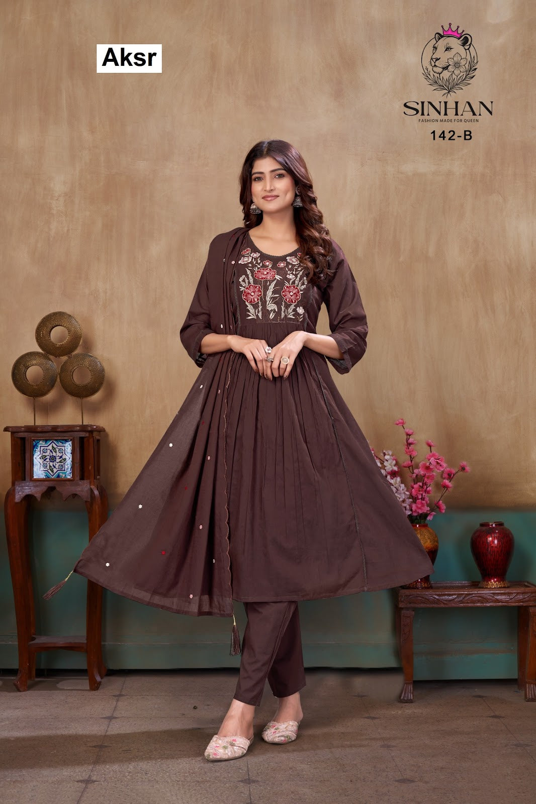 Sinhan 142 Aksr Mul Cotton Readymade Anarkali Suits Manufacturer India