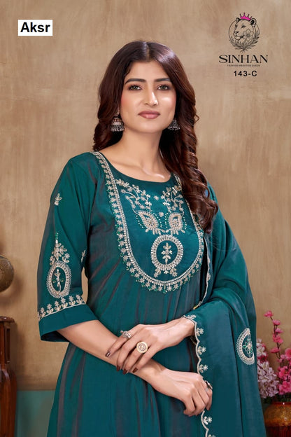 Sinhan 143 Abc Aksr Roman Readymade Plazzo Style Suits Manufacturer Ahmedabad