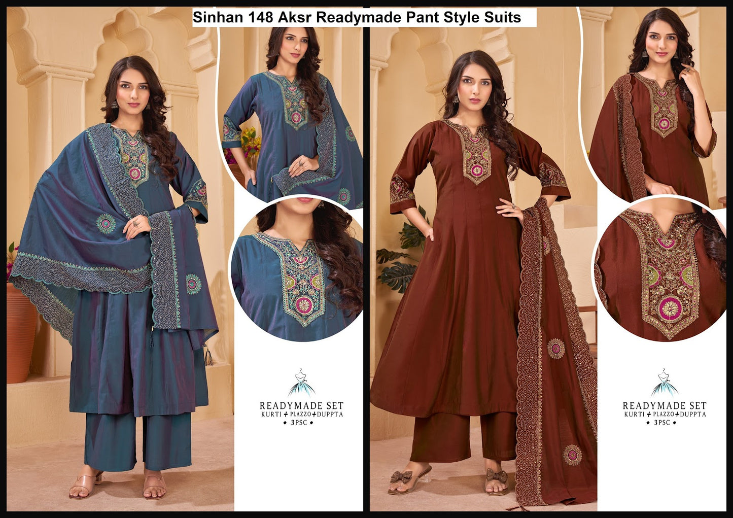 Sinhan 148 Ab Aksr Oxford Silk Readymade Pant Style Suits Exporter Gujarat