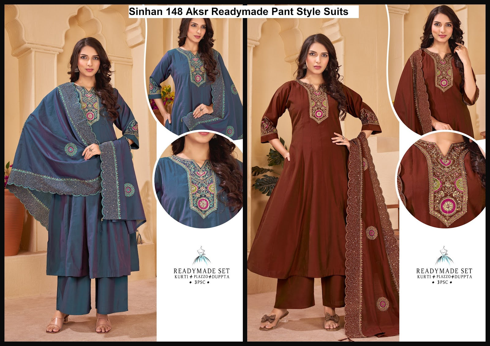 Sinhan 148 Ab Aksr Oxford Silk Readymade Pant Style Suits Exporter Gujarat