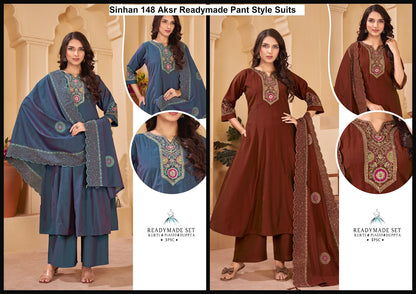 Sinhan 148 Ab Aksr Oxford Silk Readymade Pant Style Suits Exporter Gujarat