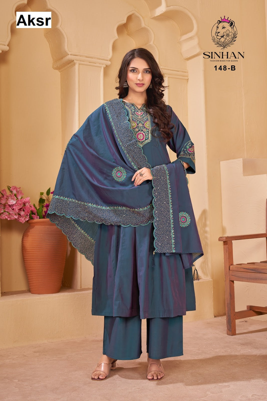 Sinhan 148 Ab Aksr Oxford Silk Readymade Pant Style Suits Exporter Gujarat
