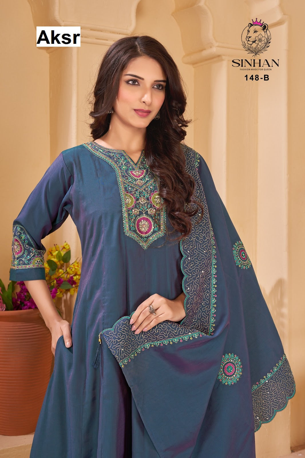 Sinhan 148 Ab Aksr Oxford Silk Readymade Pant Style Suits Exporter Gujarat