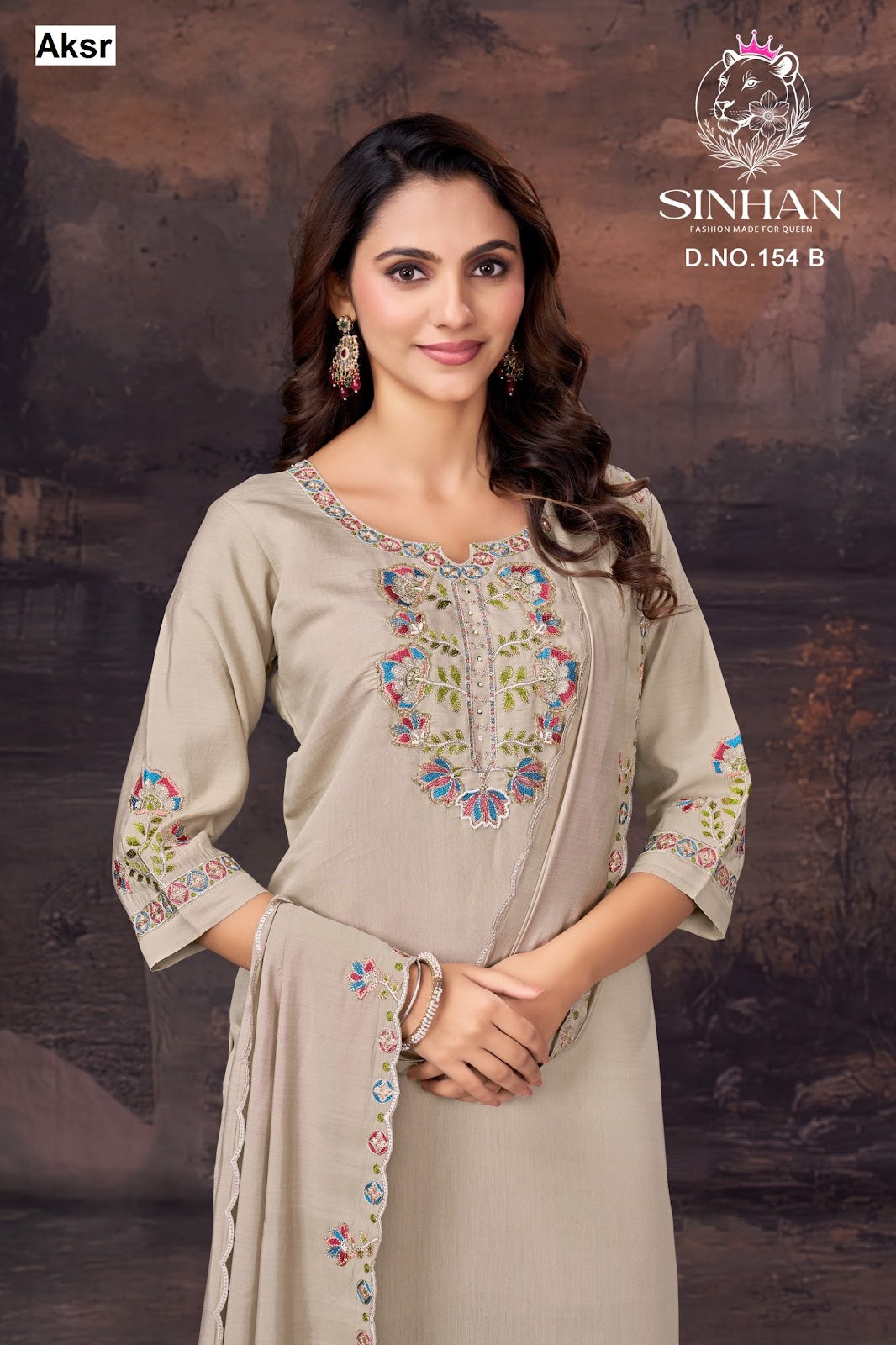 Sinhan 154 Aksr Bombay Silk Readymade Pant Style Suits Wholesale