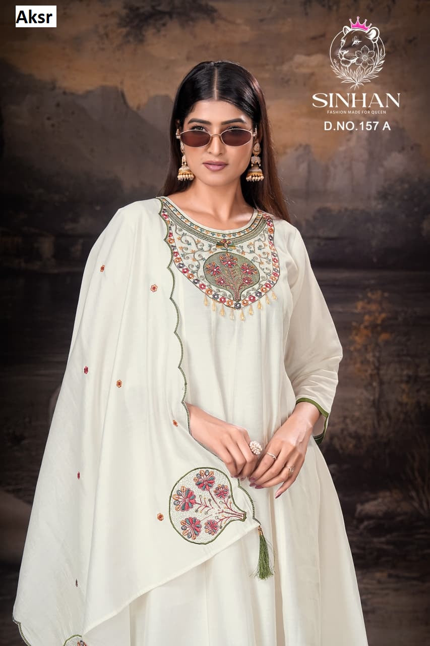 Sinhan 157 Aksr Roman Readymade Suits Exporter Gujarat