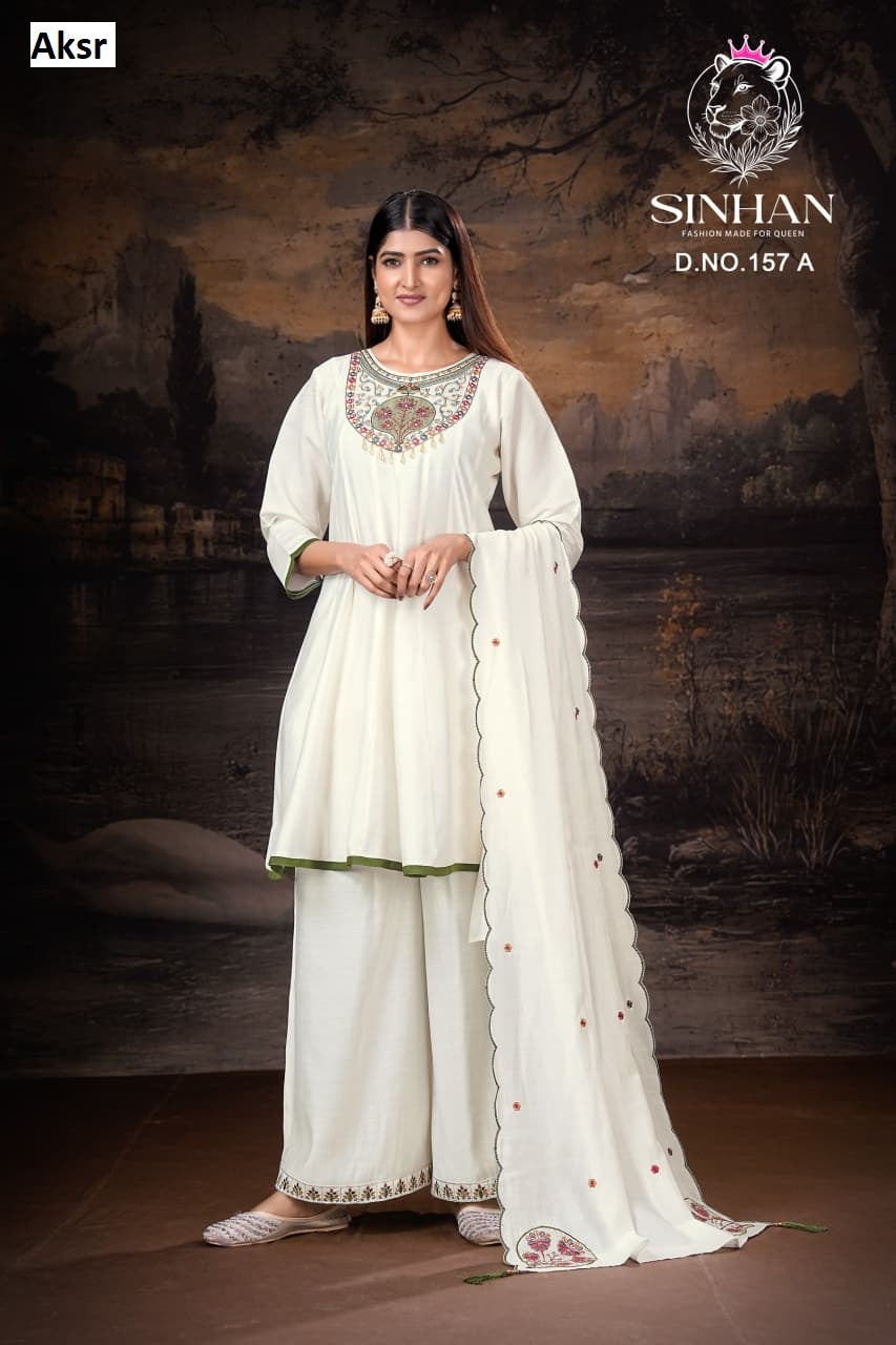 Sinhan 157 Aksr Roman Readymade Suits Exporter Gujarat
