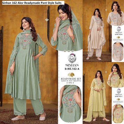Sinhan 162 Aksr Chanderi Readymade Pant Style Suits Exporter India