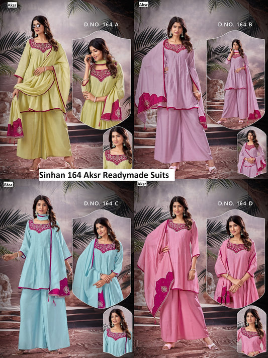 Sinhan 164 Aksr Chanderi Readymade Suits Supplier Gujarat