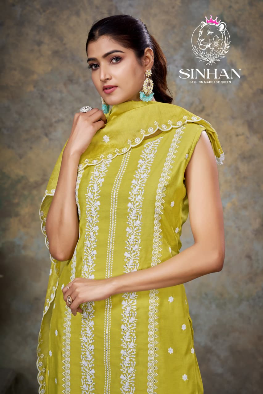 Sinhan 270126 Aksr Roman Silk Readymade Plazzo Style Suits Supplier Ahmedabad