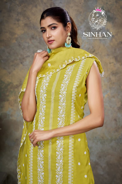 Sinhan 270126 Aksr Roman Silk Readymade Plazzo Style Suits Supplier Ahmedabad