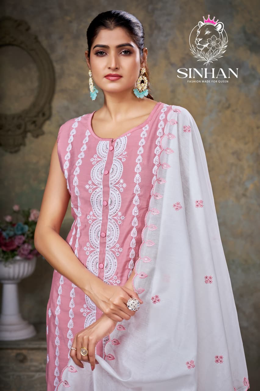 Sinhan 270126 Aksr Roman Silk Readymade Plazzo Style Suits Supplier Ahmedabad