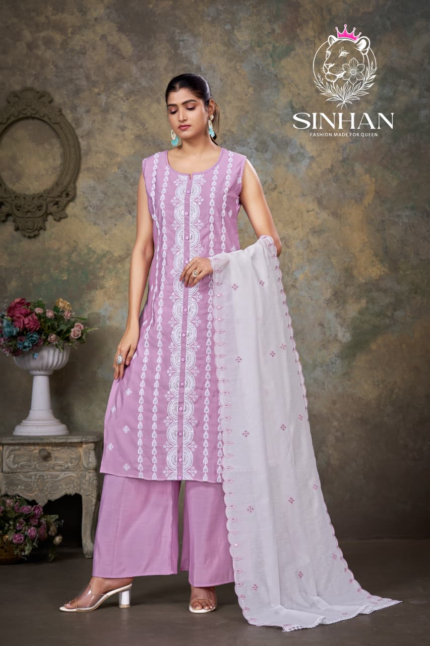 Sinhan 270126 Aksr Roman Silk Readymade Plazzo Style Suits Supplier Ahmedabad