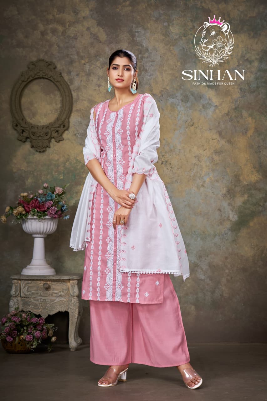 Sinhan 270126 Aksr Roman Silk Readymade Plazzo Style Suits Supplier Ahmedabad