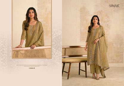 Siraa 13069 Simar Glossy Organza Pant Style Suits Manufacturer India