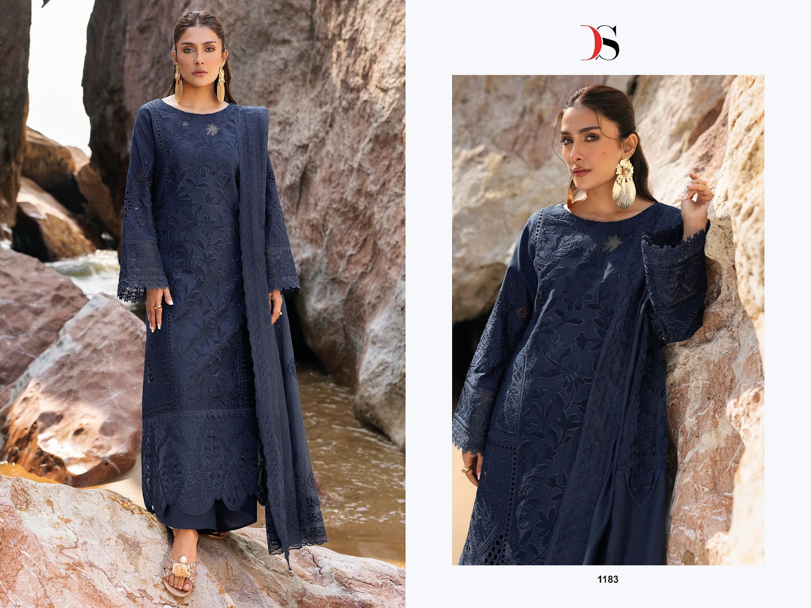 Sirene Luxury Lawn 25-2 Deepsy Pure Cotton Pakistani Salwar Suits Wholesaler