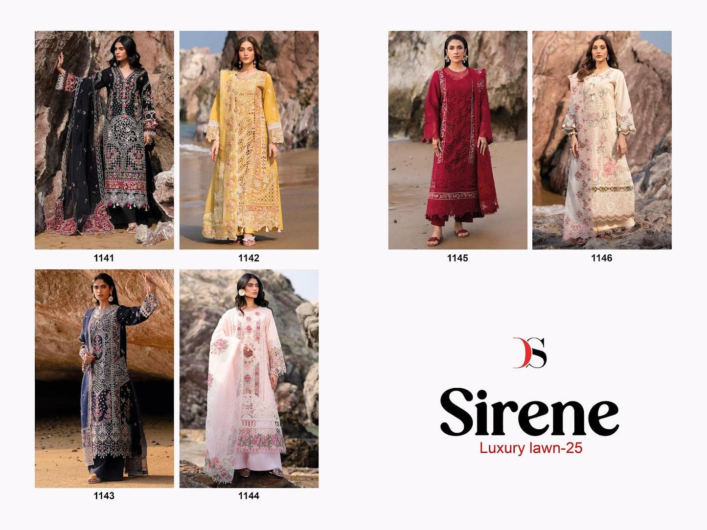 Sirene Luxury Lawn 25 Deepsy Pure Cotton Pakistani Salwar Suits Wholesaler India