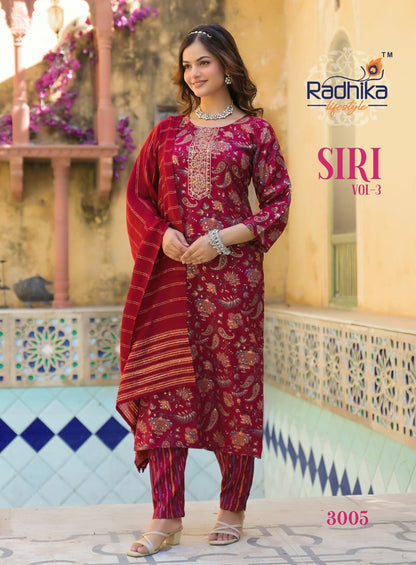 Siri Vol 3 Radhika Lifestyle Reyon Readymade Pant Style Suits Wholesale Price